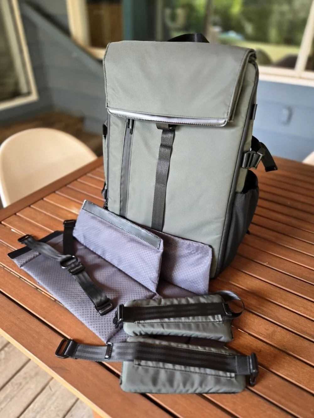 Flexy Pro 17L to 42L Expandable Backpack - Graygreen - New/Unused